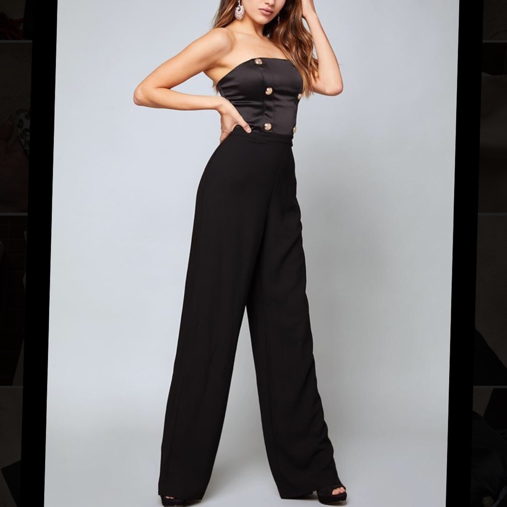 NWT bebe satin jumpsuit size 0